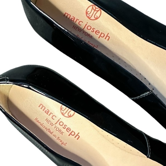 NEW Marc Joseph Bianca Patent Leather Pointed Toe Flats in Black - Picture 3 of 8